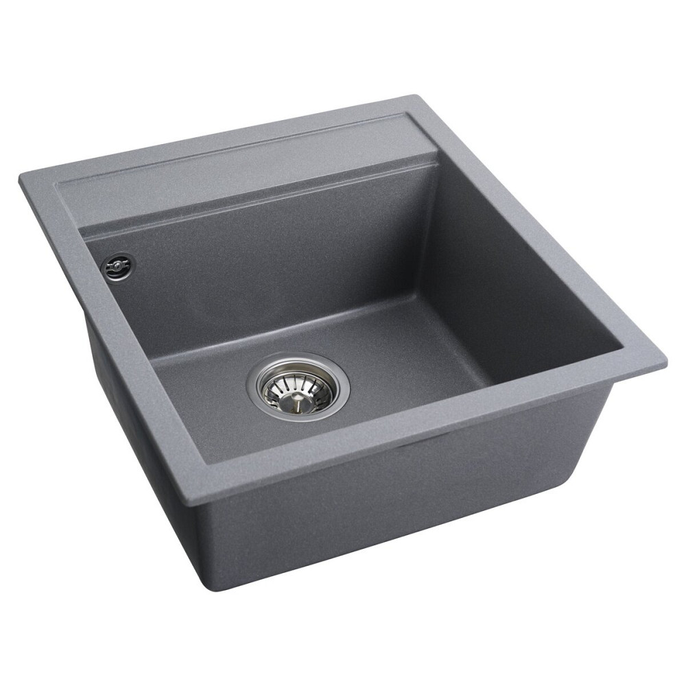 PLATINUM Гранітна мийка для кухні Platinum 5149 FIESTA матова Сірий мусон Київ - фото 4