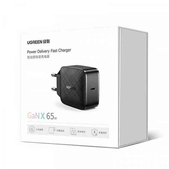 Зарядний пристрій 1xUSB 65W (1xType-C QC3) Tech Fast GAN Charger чорний CD217 Ugreen (70817) Киев