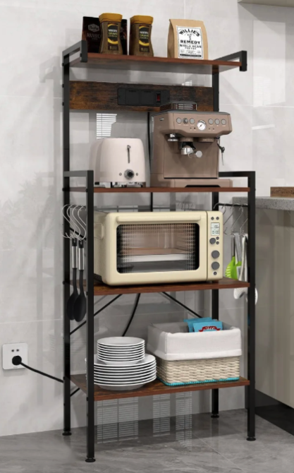 Стелаж Costway Surette з місцем для мікрохвильової печі та з двома розетками в стилі Loft Киев - изображение 6