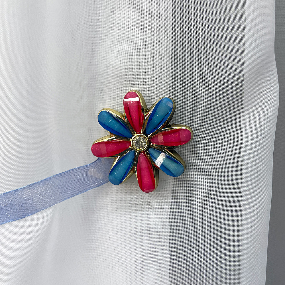 Магніти для штор та гардин "Квітка" набір 2 шт Блакитний з малиновим (81-256) Київ - фото 2