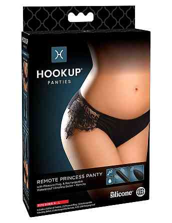 Вибратор в трусики Pipedream Hookup Panties Remote Princess со съемной вибропулей, черный, S-L Sex Aura Киев