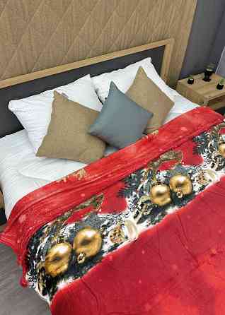 Плед-покрывало 200х230 см с рождественским принтом Разноцветный (87-325) Киев