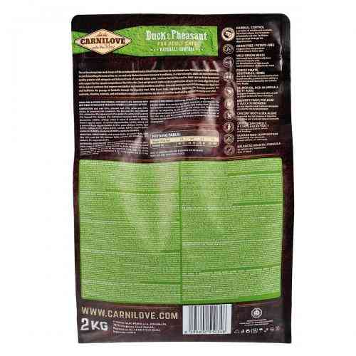 Корм сухий Carnilove Cat Hairball Controll для дорослих котів для виведення шерсті з качкою та фазаном 2 кг Київ