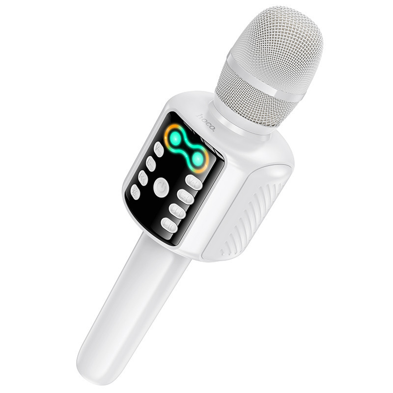 Портативная колонка-микрофон HOCO L24 Shine karaoke microphone, 5W, White Одесса - изображение 1