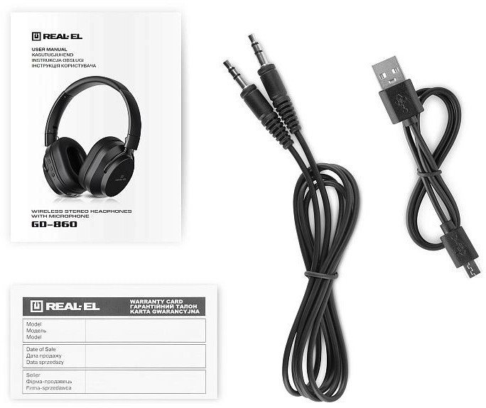 Bluetooth-гарнітура REAL-EL GD-860 Black Чорний Харьков - изображение 10