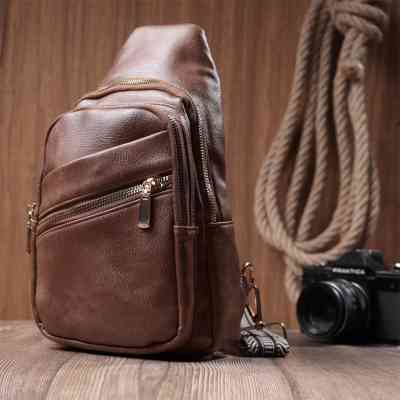 Сумка Vintage З однією лямкою через плече з екошкіри Коричнева (22760) Вінниця