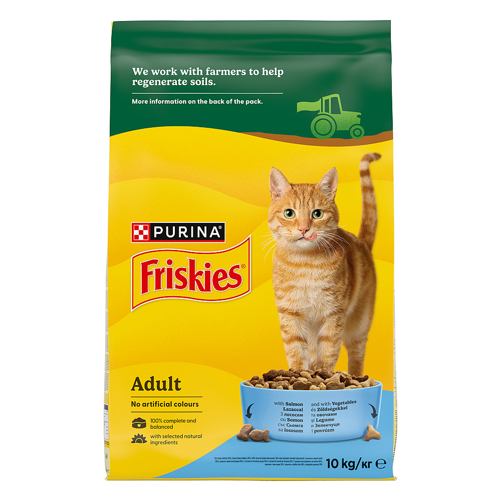 Сухий корм FRISKIES для дорослих котів, з лососем та овочами, 10 кг Київ - фото 1