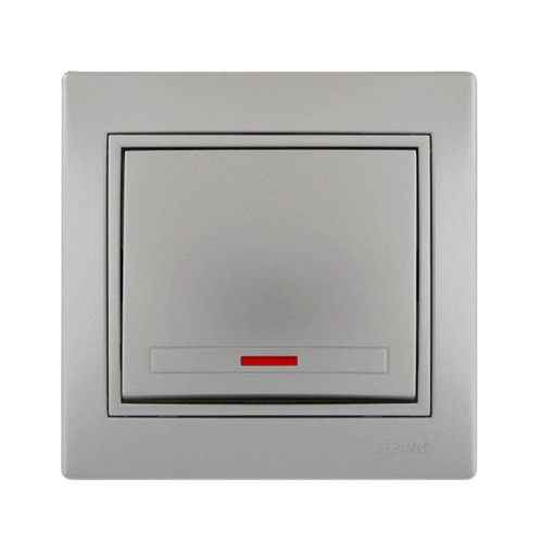 MIRA сірий металік Вимикач внутрішній з підсвічуванням зі вставкою Лезард Житомир - фото 1