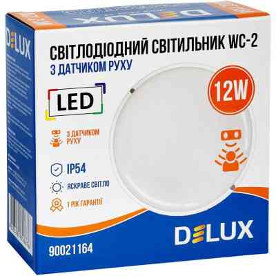 Светильник Delux WC-2 12 Вт 5000K IP54 с датчиком движения (90021164) Винница