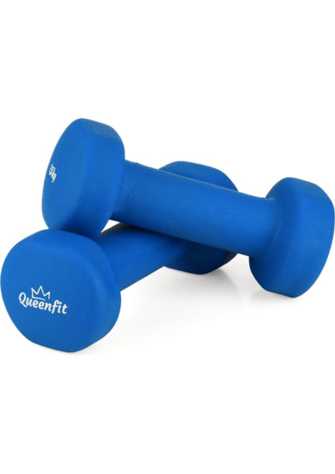 Гантелі для фітнесу неопренові Queenfit 2х1,5кг світло-синій Київ - фото 1