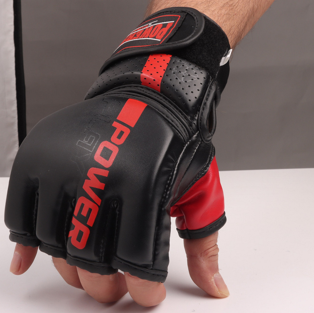 Рукавиці для MMA PowerPlay 3093 Чорні M Каменское - изображение 8