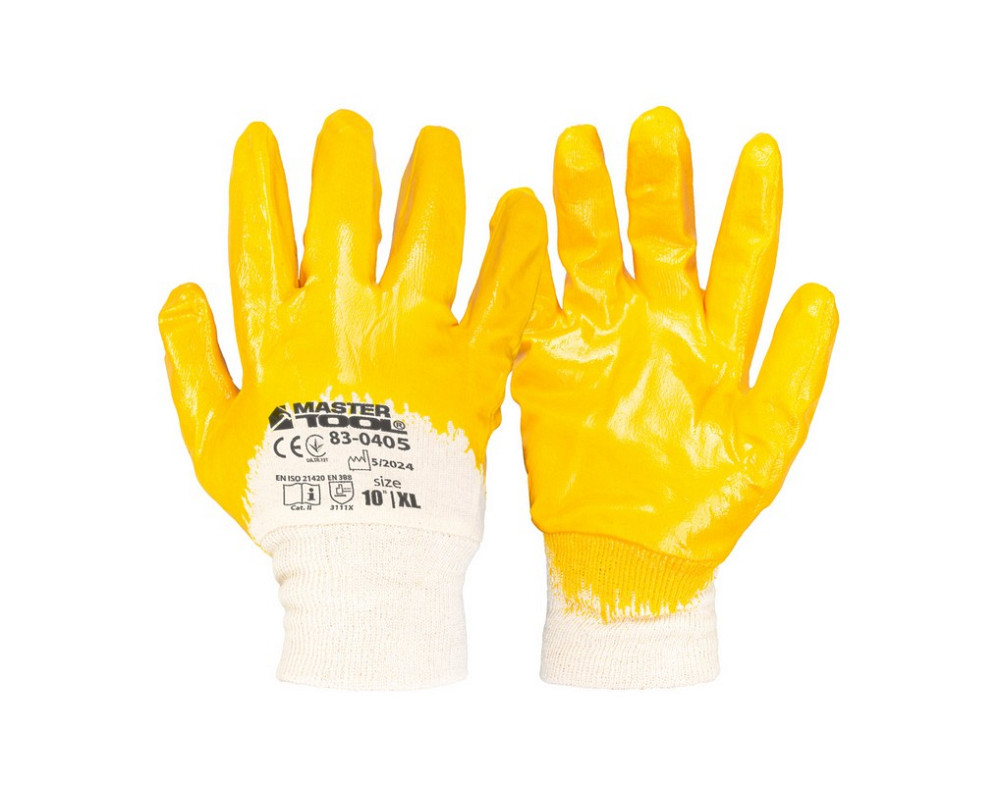 MASTERTOOL Рукавички бавовняні трикотажні MASTERTOOL нітрилове покриття ¾ в'язаний манжет 10" 1 Коломыя - изображение 3