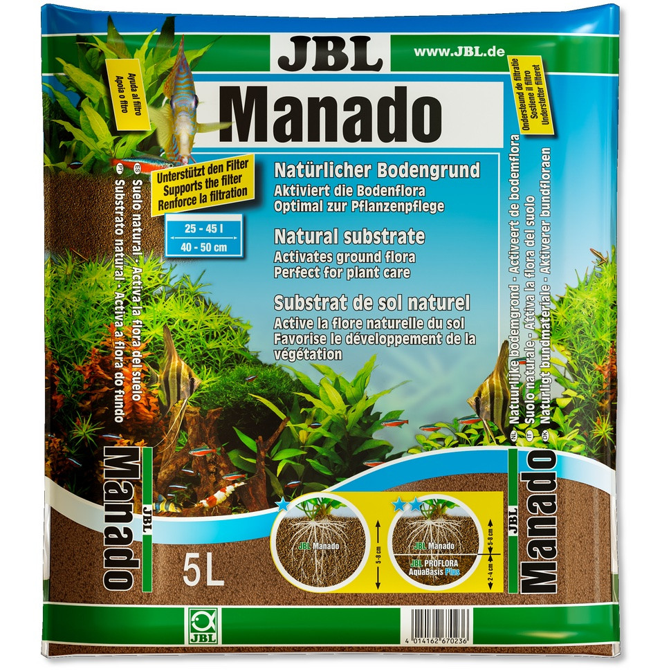 Натуральний субстрат JBL Manado для прісноводних акваріумів, 5 л Київ - фото 1