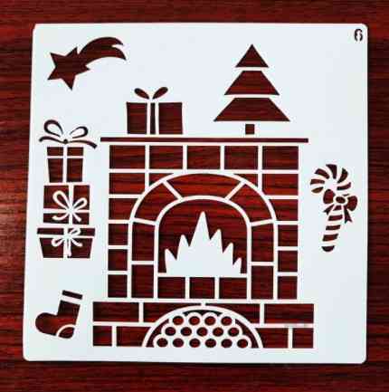 Новогодний трафарет из пластика 13 на 13 см серый Киев