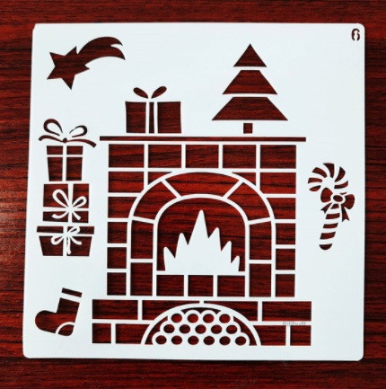 Новогодний трафарет из пластика 13 на 13 см серый Киев - изображение 1