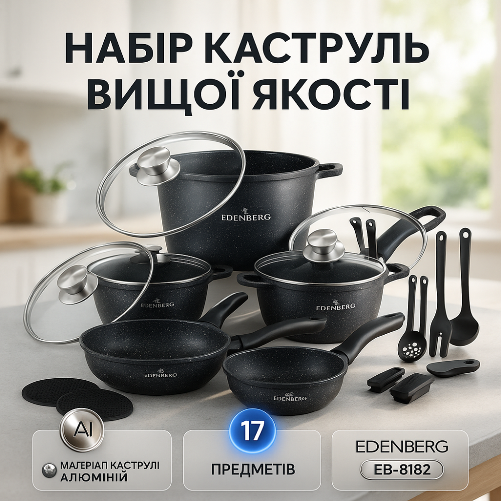 Кастрюли посуда для электрических плит, Набор кастрюль из нержавеющей стали, Набор посуды для дома WP-61 Львов - изображение 4