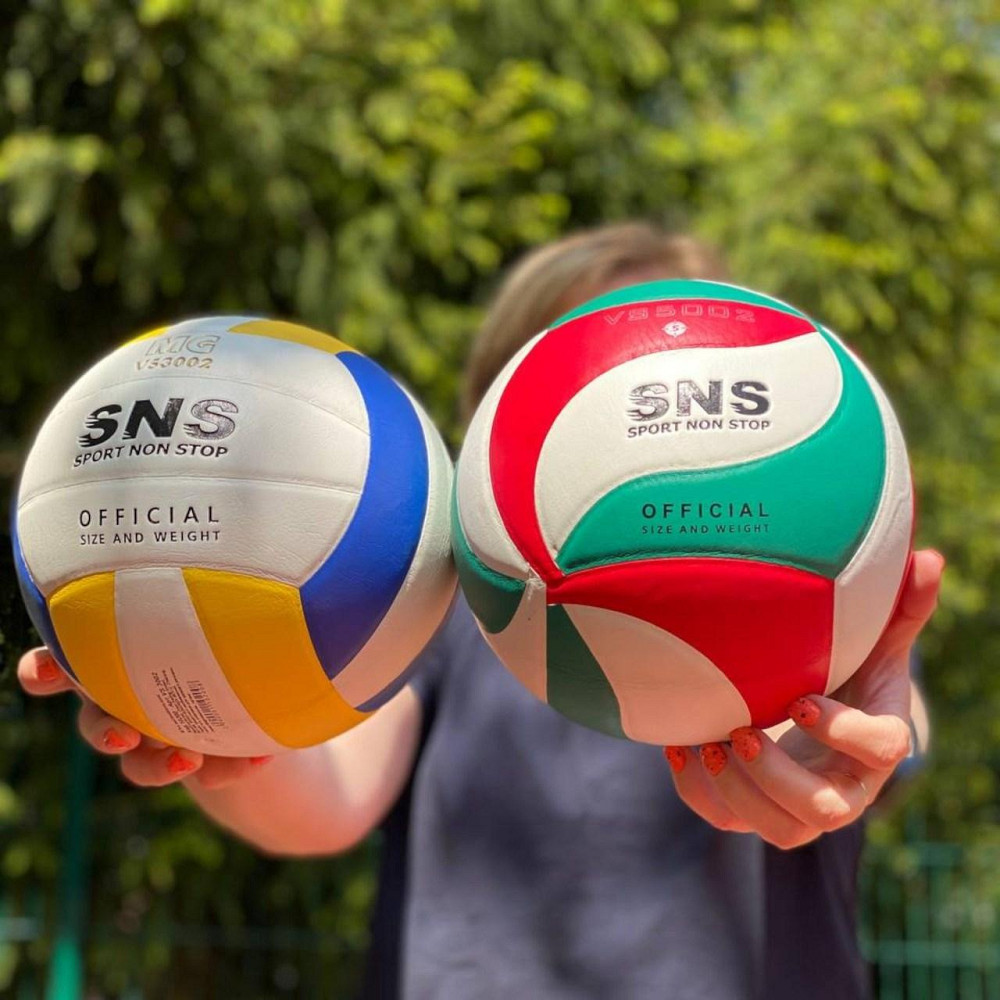 М'яч волейбольний клеєний SNS VS5002 Вишневе - фото 4