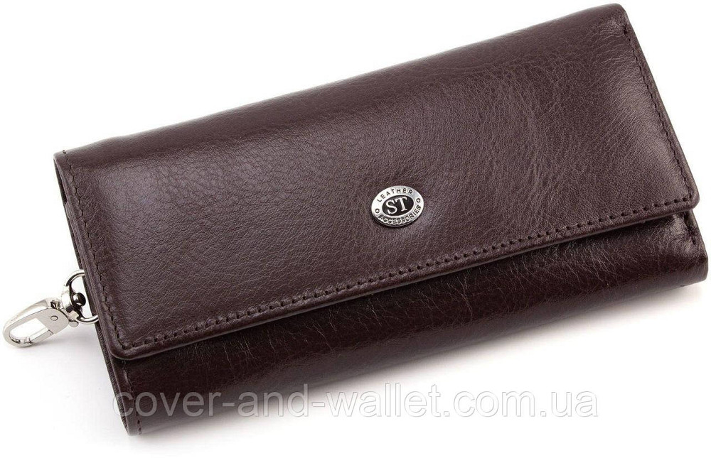 Большая ключница из гладкой кожи коричневого цвета ST Киев - изображение 1