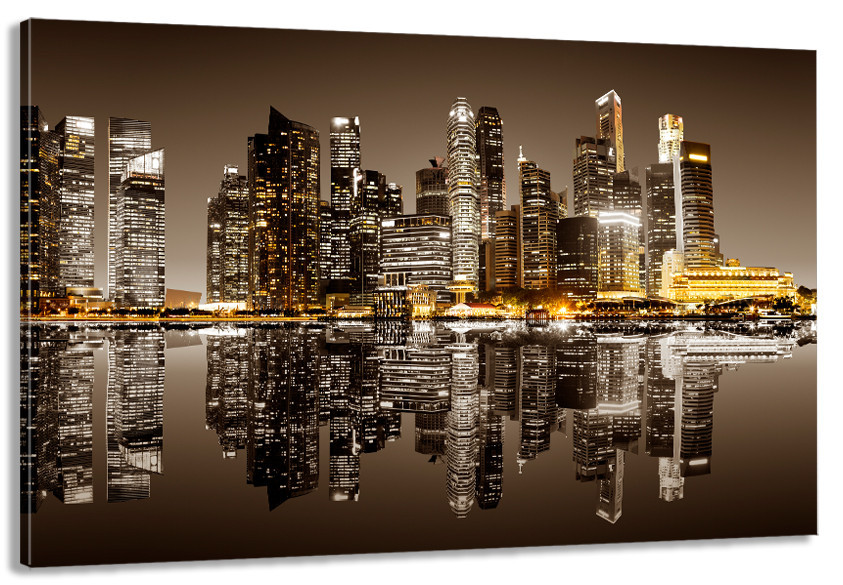 Картина холст в гостиную / спальню   Місто в ночі   MLP_225 70x140 см Киев - изображение 1