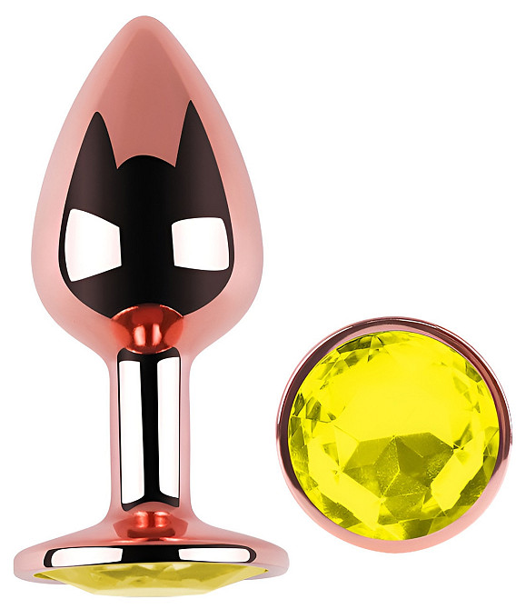 Анальна пробка з кристалом EGZO - Rose Gold Round Plug Lime size M Sex Aura Київ - фото 2