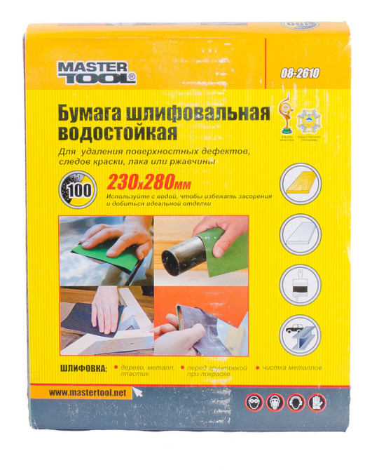 MASTERTOOL Папір шліфувальний водостійкий MASTERTOOL Р100 230×280 мм 08-2610 Коломия - фото 4