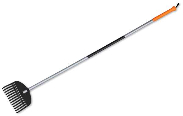Грабли веерные пластиковые 13 зубцов, стальная рукоятка, TQ-G13TS Киев - изображение 1