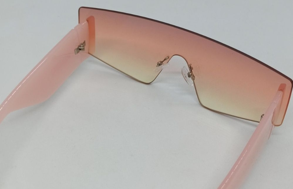 Брендовые модные женские очки маска розовые бежевые с градиентом. Киев - изображение 3
