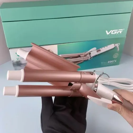 Плойка для волос VGR V-599, стайлер «3 волны», мощная плойка для укладки локонов Коломыя