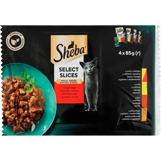 Влажный корм Sheba (Шеба) для взрослых кошек Мясное ассорти в соусе 4 х 85 г Винница