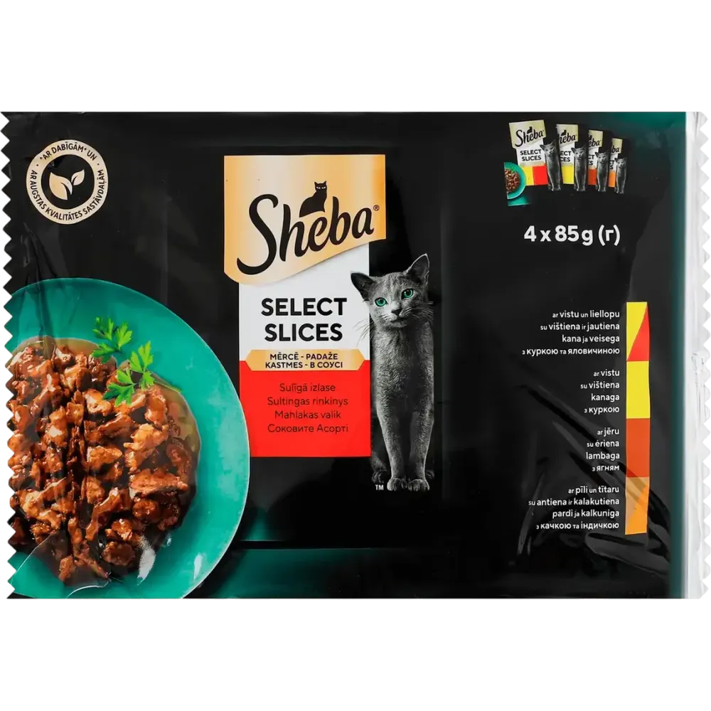 Влажный корм Sheba (Шеба) для взрослых кошек Мясное ассорти в соусе 4 х 85 г Винница - изображение 1
