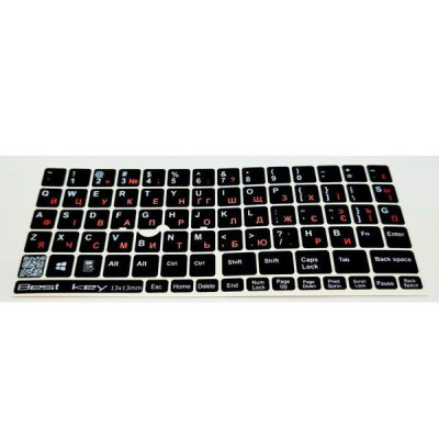 Наклейка на клавиатуру BestKey непрозрачная чорная, 76, оранжевый (BKU13ORA/014) Винница - изображение 2