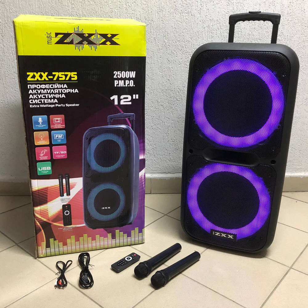 Колонка музыкальная чемодан с блютуз ZXX-7575, Переносная активная акустическая колонка FN-43 Львов - изображение 8