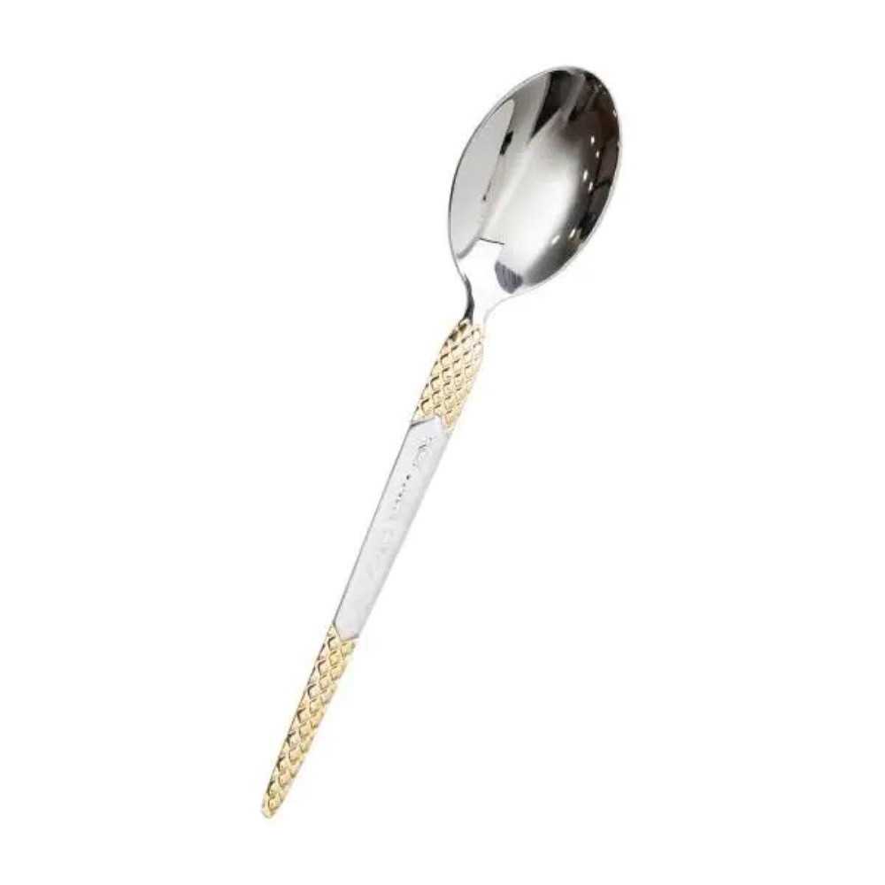 Набор чайных ложек 6 штук ложки для чая из нержавеющей стали 15 см Серебро с золотом HP-20-39 Киев - изображение 2