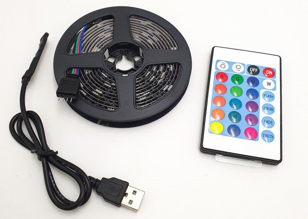 Стрічка світлодіодна LED RGB c bluetooth 5050 з пультом 7680 Вінниця - фото 1