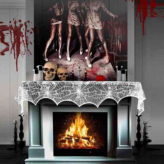 Декор на Хэллоуин ткань 1 штука 46 на 244 см белый Киев