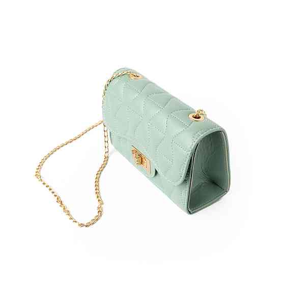 Сумка женская через плечо, сумочка клатч со стеганым узором и ручкой-цепочкой, Оливковый Каменец-Подольский