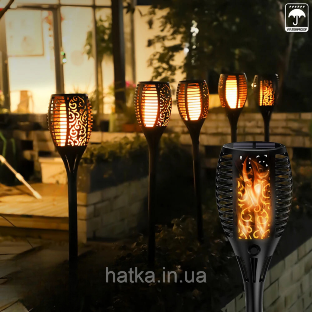 Уличный фонарь садово-парковый наземный Sirius 39003 на солнечной батарее с имитацией огня Киев - изображение 1