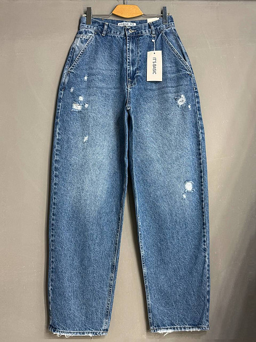 Джинси жіночі It’s Basic 2952-10S5 skater baggy банани рвані сині, синій, 40, 40, 86 см, 115 см Київ - фото 10