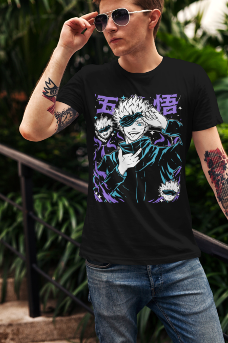 Футболка аниме Магическая битва оверсайз (S/M/L) Черний AnimeJ0594 Днепр - изображение 4