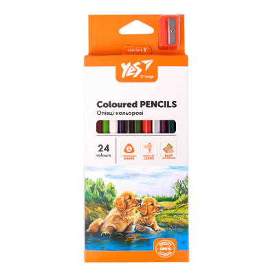Олівці кольорові Yes Orange Line 24 кольорів з точилкою (290754) Вінниця - фото 3