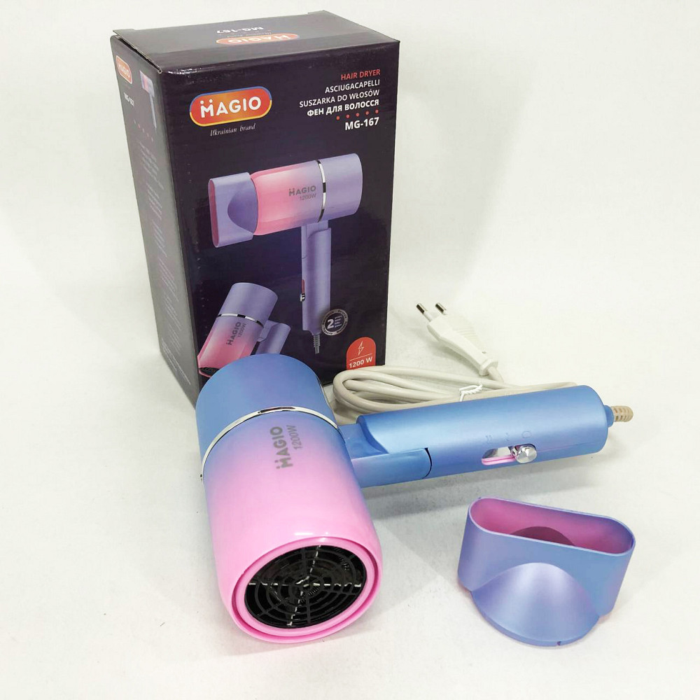 Фен для волосся з режимами MAGIO MG-167, Фен для легкої укладки волосся, Електрофен з насадками XB-24 Львів - фото 13
