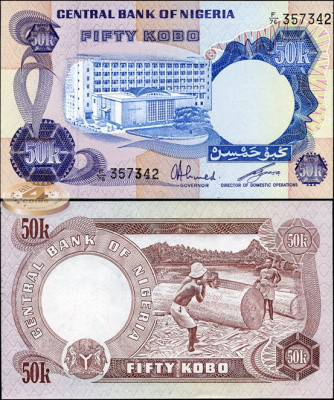 Нигерия / Nigeria 50 kobo (1973-78) Pick 14g UNC Полтава - изображение 1