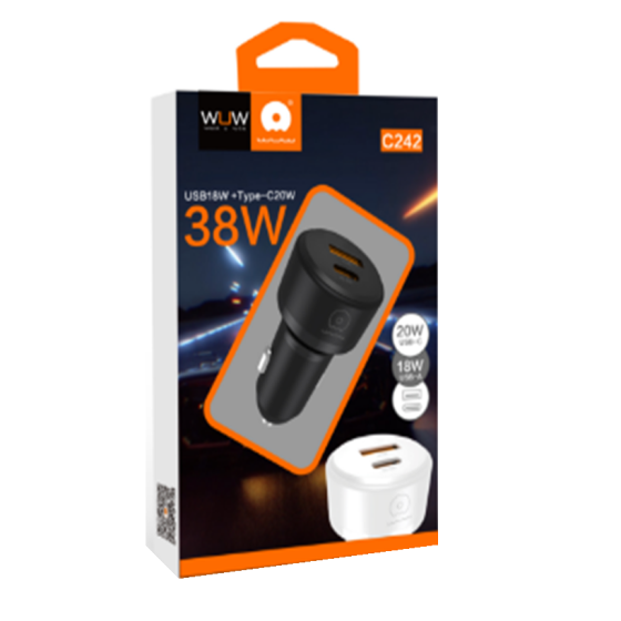 Автомобильное зарядное устройство WUW-C242 PD20W+ QC18W white Одесса