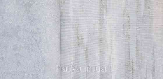 Шпалери вінілові на флізеліні Grandeco Ameli абстракція смуги розмиті блакитні золотисті Київ