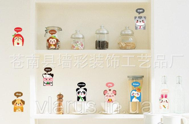 Дитяча наклейка на стіну Звірятка англійською мовою Київ - фото 5