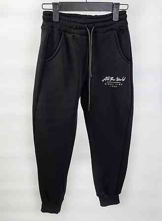 Детский подростковый спортивный костюм Турция для мальчика черный 3нитка флис 134,140,146 Николаев