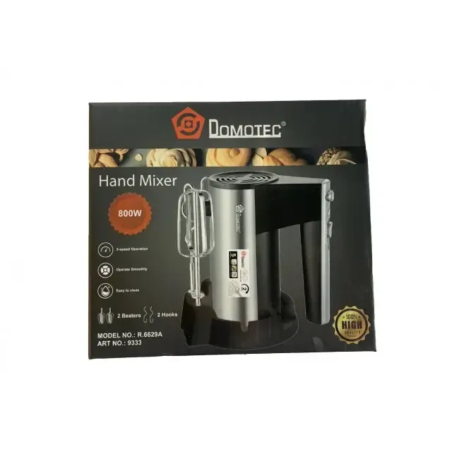 Потужний і багатофункціональний ручний міксер на підставці 240 Вт З 5 режимами 2 вінчики; 2 гаки DOMOTEC R6629A Одеса - фото 3