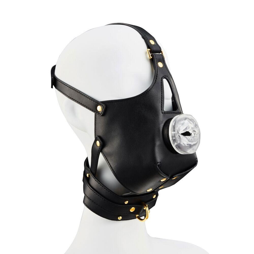 Маска-збруя для орального сексу з повідцем LOCKINK SEVANDA Blowjob Head Muzzle with Leash Sex Aura Київ - фото 3