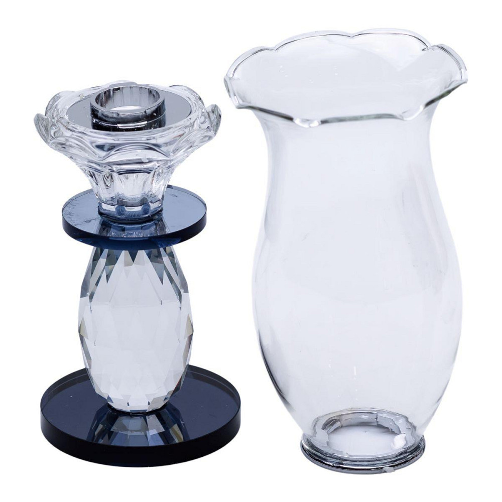 Підсвічник скляний 7×25.5 см підсвічник декоративний келих на ніжці HP-4-1S Київ - фото 3