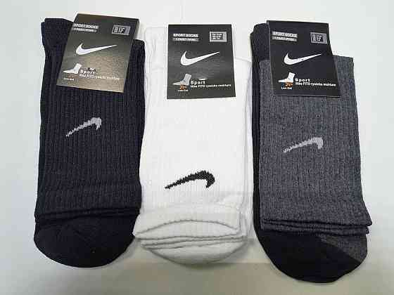 Шкарпетки чоловічі високі з бавовни в наборі по 3 шт. в уп (Чорний, Білий, Сірий) Nike 3 36-40 Київ